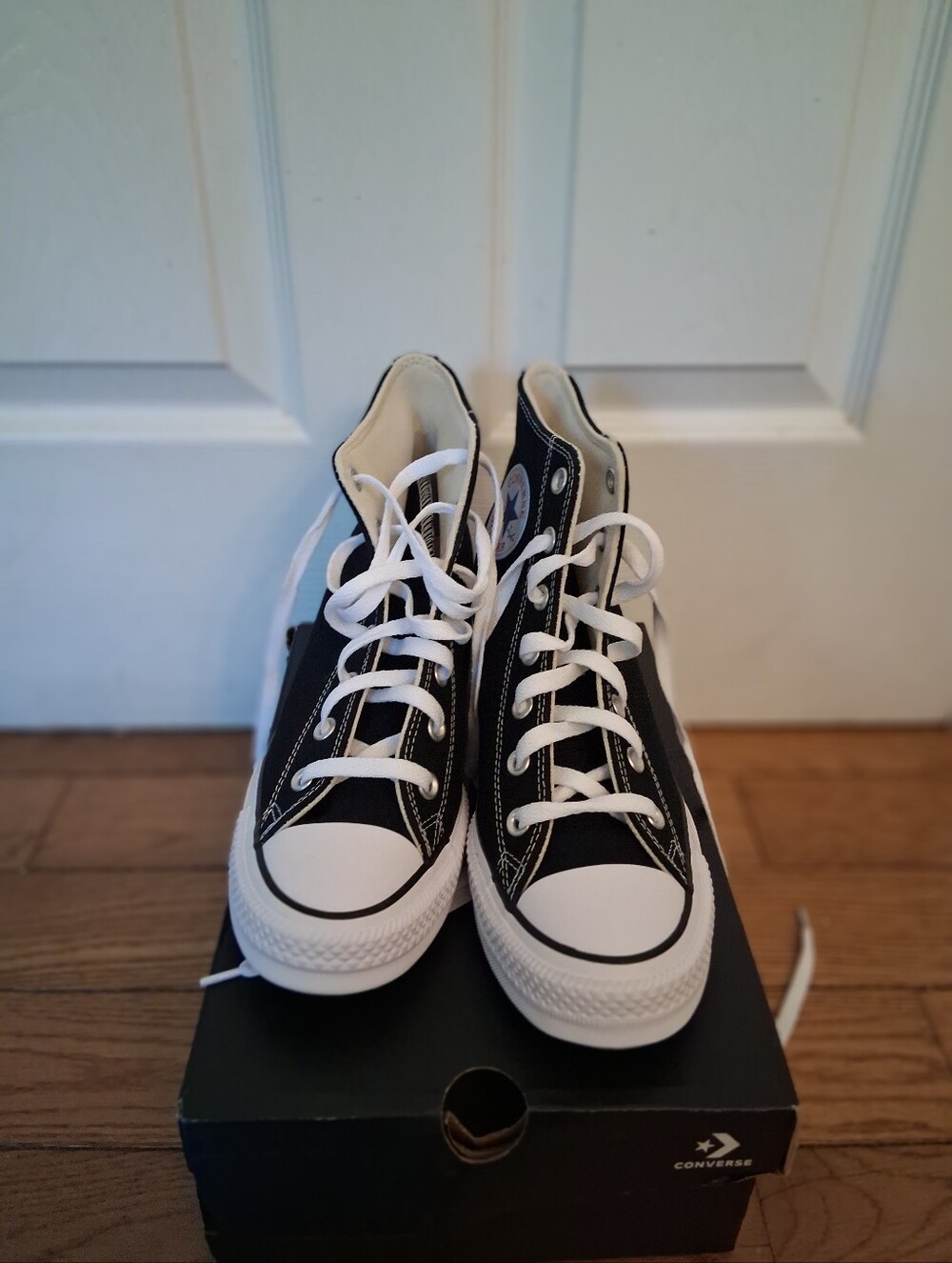 Converse Women's Black High-Top Canvas Hidden Wedge Plaform Sneakers - Picture 2 of 7